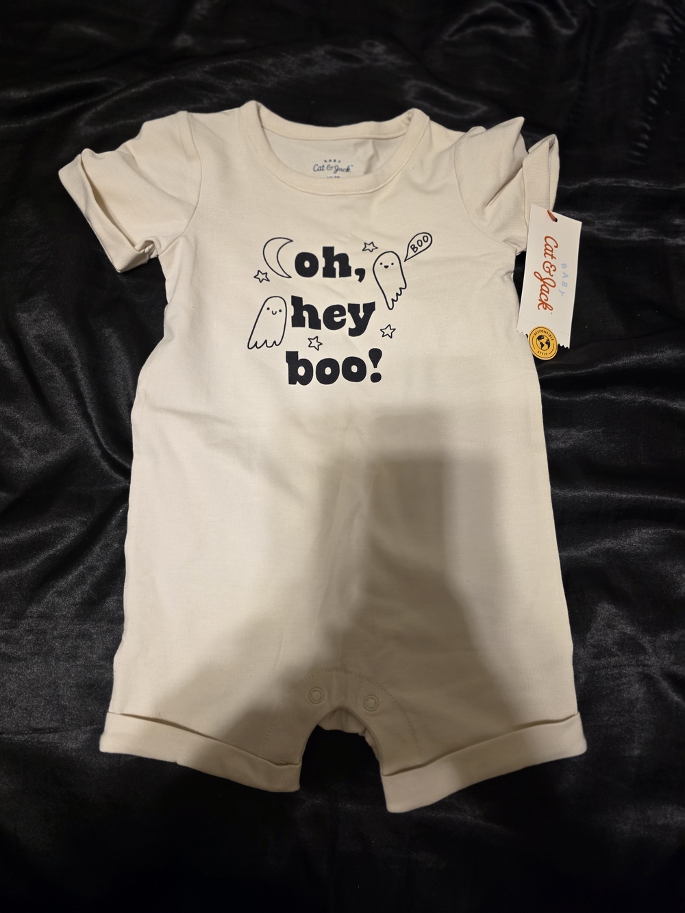 Cat & Jack Cream "Oh, Hey Boo!" Halloween One-Piece for Kids